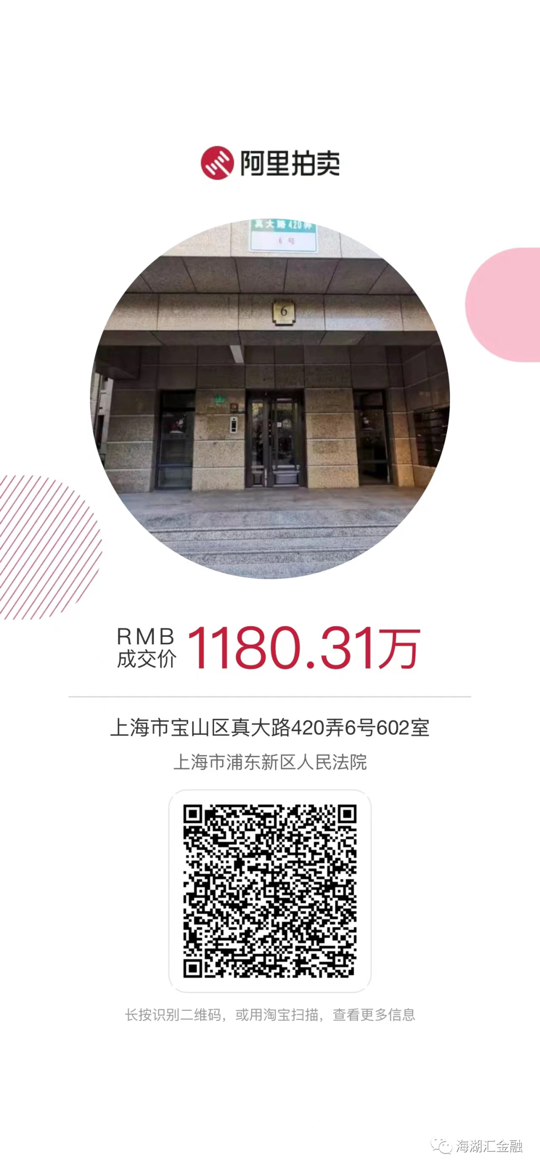 【法拍成交】2022年3月3日至3月4日海湖汇2户债权在阿里拍卖成交