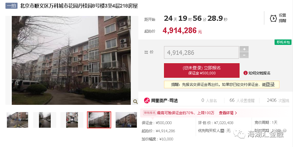 【法拍房】北京市顺义区万科城市花园丹桂园8号楼3至4层218房屋