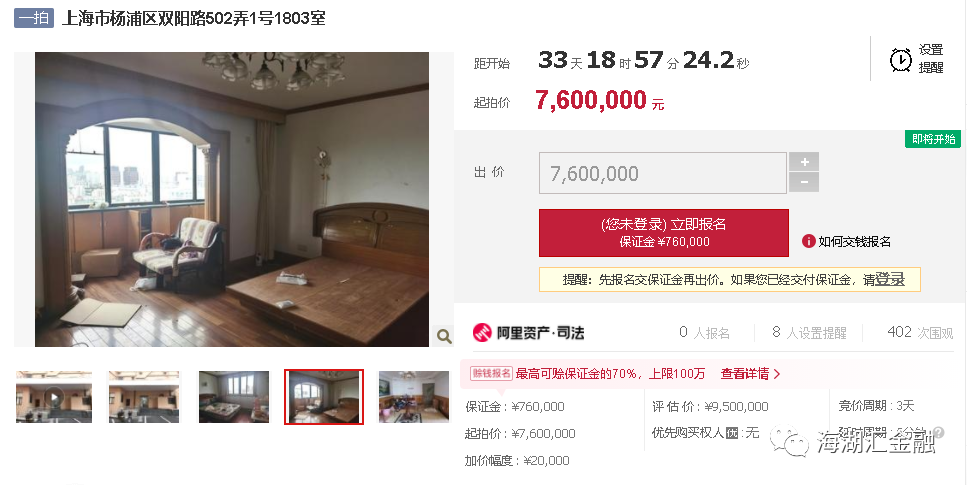【法拍房】上海市杨浦区双阳路502弄1号1803室